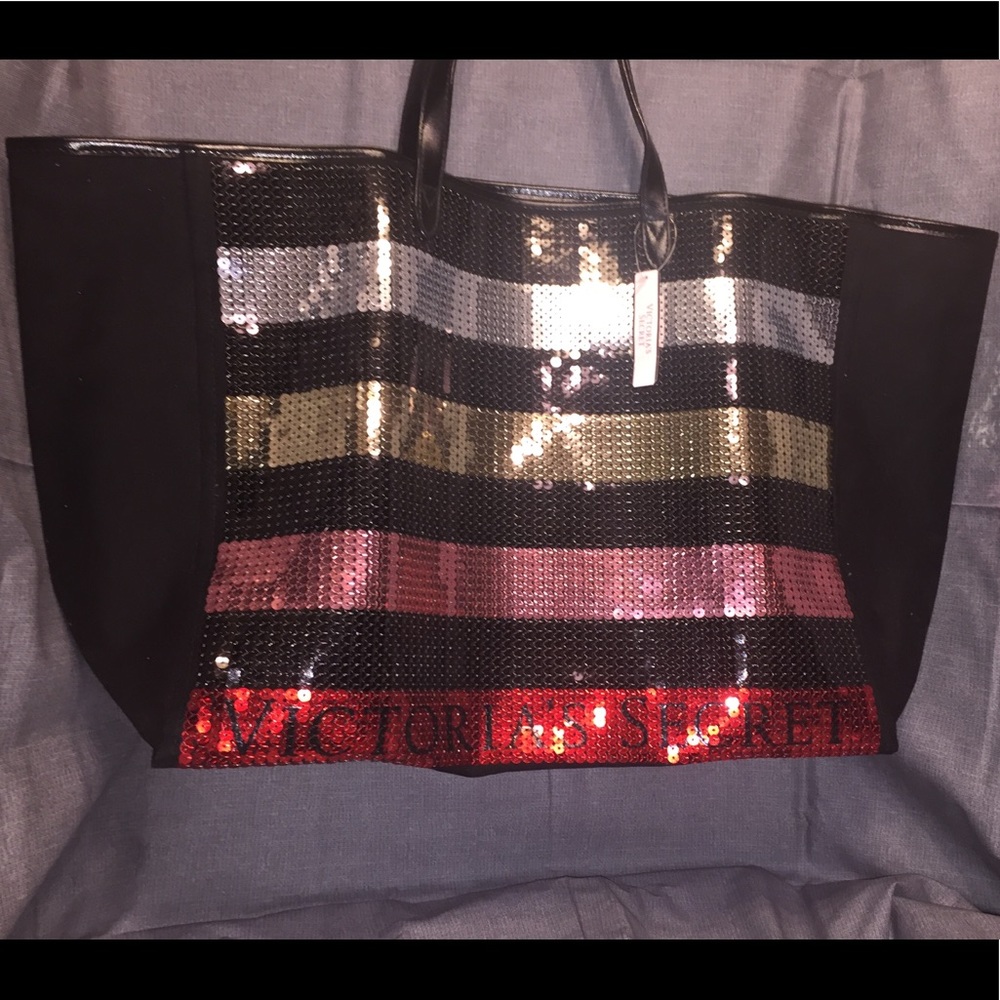 Victoria’s Secret’s Striped Sequined Tote / NWT